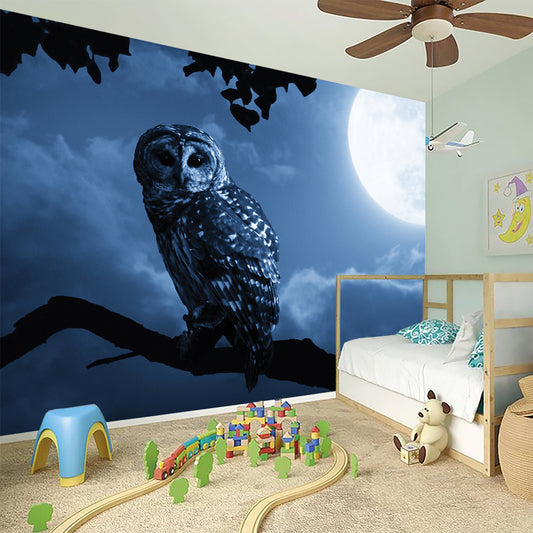 Full Moon Night Owl Print Wall Sticker