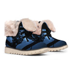 Full Moon Night Owl Print Winter Boots