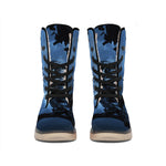 Full Moon Night Owl Print Winter Boots
