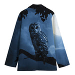 Full Moon Night Owl Print Women's Cotton Blazer