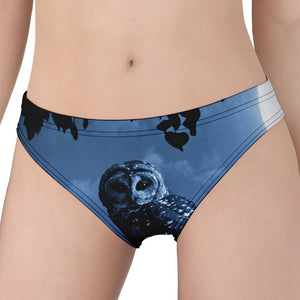 Full Moon Night Owl Print Women's Panties