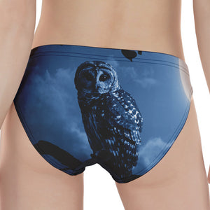 Full Moon Night Owl Print Women's Panties