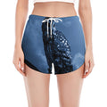 Full Moon Night Owl Print Women's Split Running Shorts