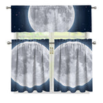 Full Moon Print 3 Piece Kitchen Curtains