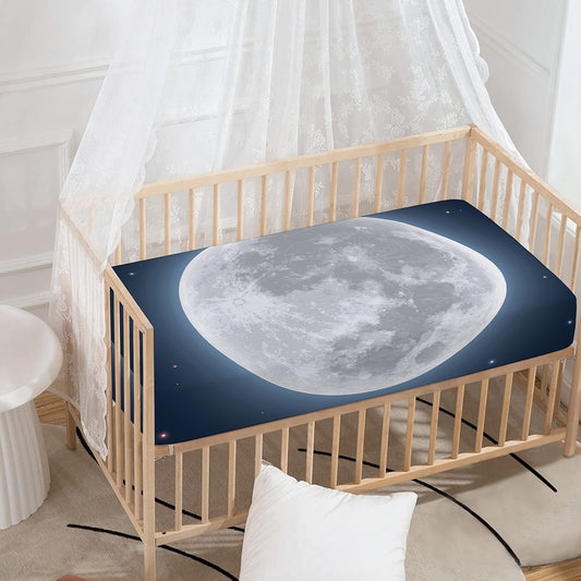 Full Moon Print Baby Crib Sheet