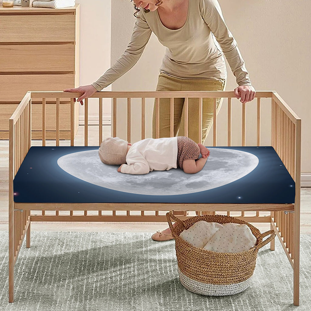 Full Moon Print Baby Crib Sheet
