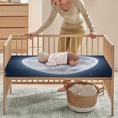 Full Moon Print Baby Crib Sheet