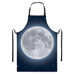 Full Moon Print Bib Apron With Pocket