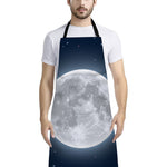 Full Moon Print Bib Apron With Pocket