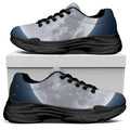 Full Moon Print Black Chunky Shoes