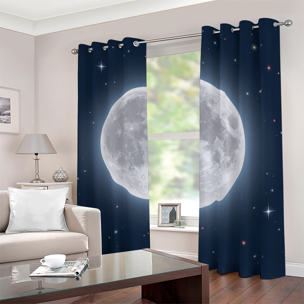 Full Moon Print Blackout Grommet Curtains