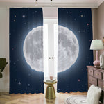 Full Moon Print Blackout Pencil Pleat Curtains