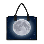 Full Moon Print Canvas Tote Bag