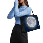 Full Moon Print Canvas Tote Bag