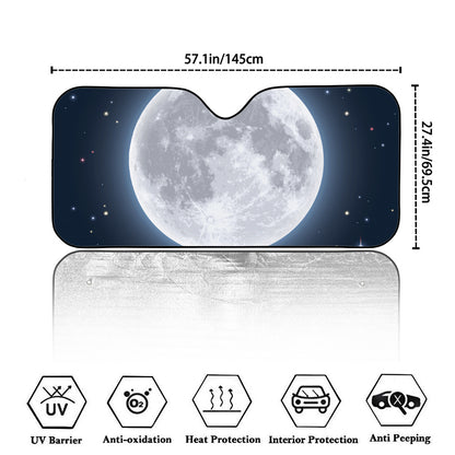 Full Moon Print Car Windshield Sun Shade