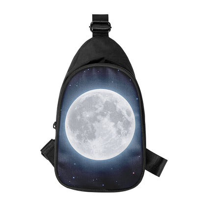 Full Moon Print Chest Bag