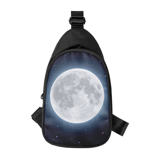 Full Moon Print Chest Bag