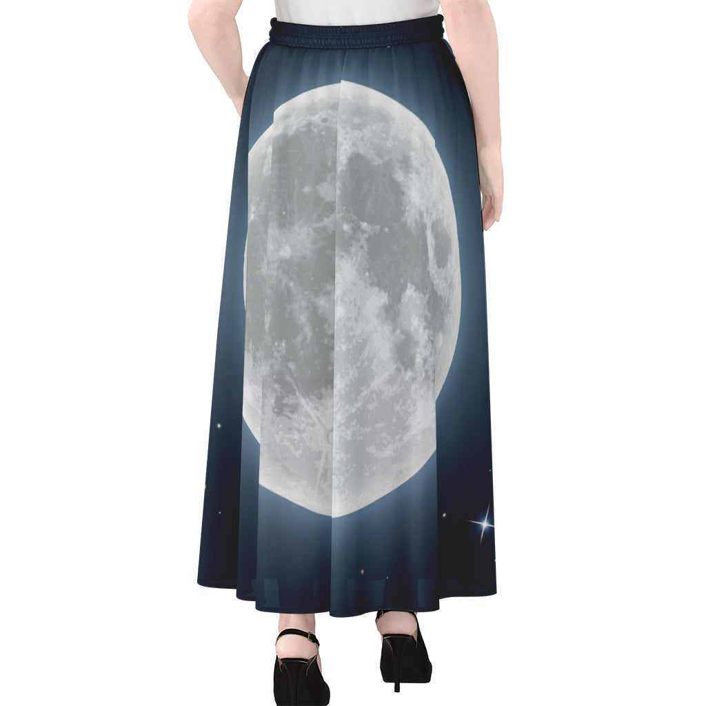 Full Moon Print Chiffon Maxi Skirt