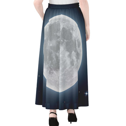 Full Moon Print Chiffon Maxi Skirt