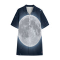 Full Moon Print Cotton Hawaiian Shirt