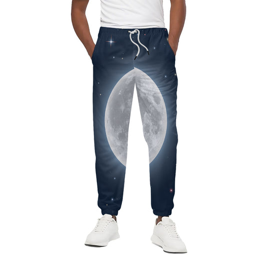 Full Moon Print Cotton Pants