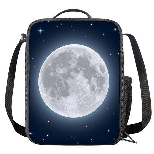 Full Moon Print Crossbody Lunch Bag