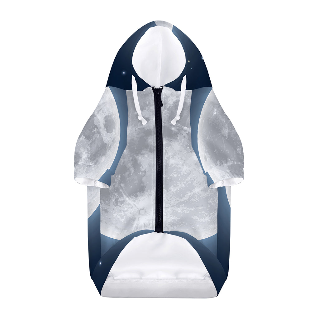 Full Moon Print Dog Zip Up Hoodie