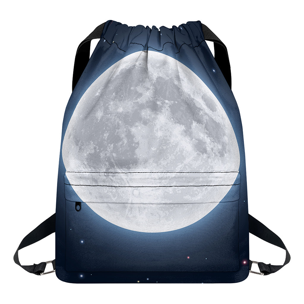 Full Moon Print Drawstring Backpack