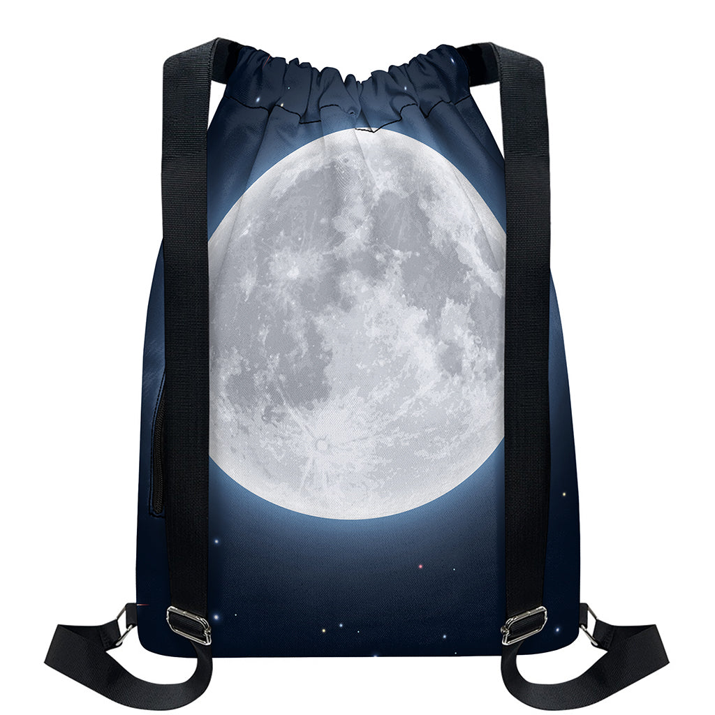 Full Moon Print Drawstring Backpack