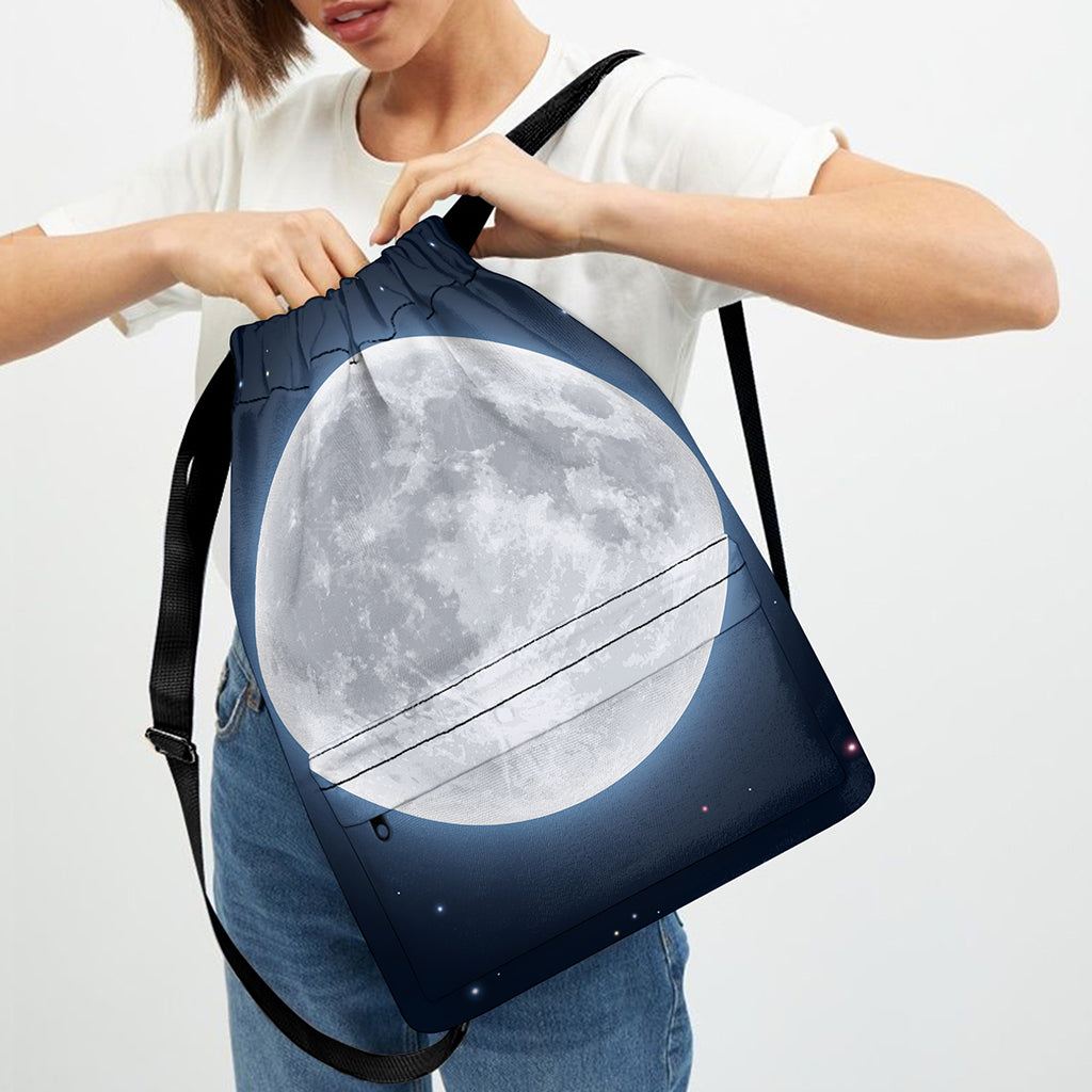Full Moon Print Drawstring Backpack