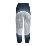 Full Moon Print Fleece Lined Knit Pants