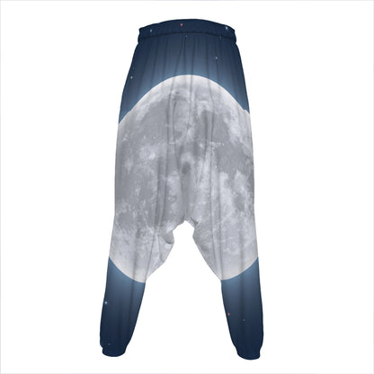 Full Moon Print Hammer Pants