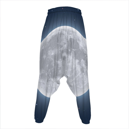 Full Moon Print Hammer Pants
