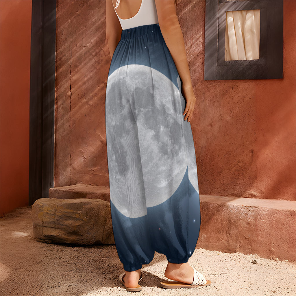 Full Moon Print Harem Pants