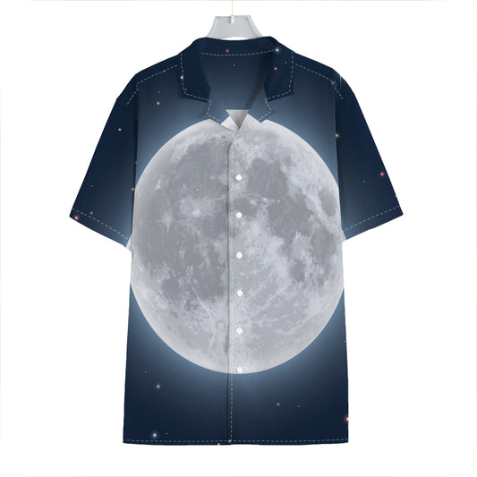 Full Moon Print Hawaiian Shirt