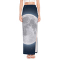 Full Moon Print High Slit Maxi Skirt