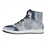 Full Moon Print High Top Leather Sneakers