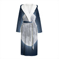 Full Moon Print Hooded Bathrobe