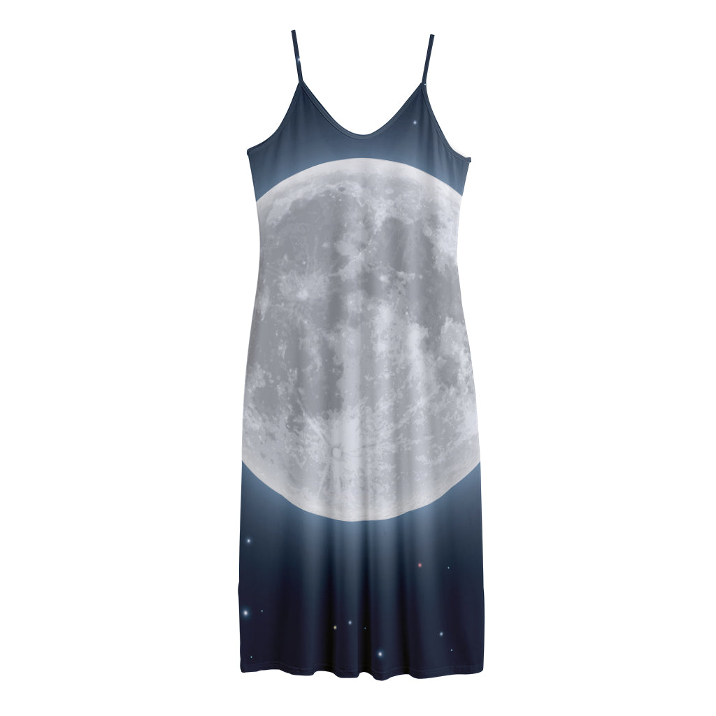 Full Moon Print Jersey Midi Cami Dress