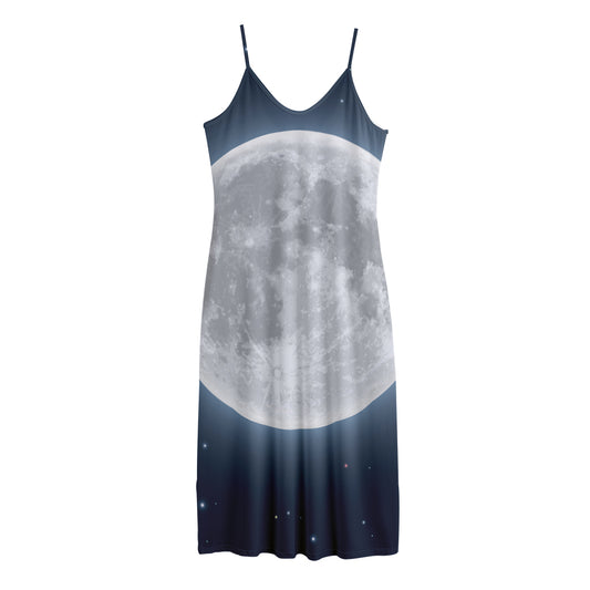 Full Moon Print Jersey Midi Cami Dress