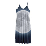 Full Moon Print Jersey Midi Cami Dress