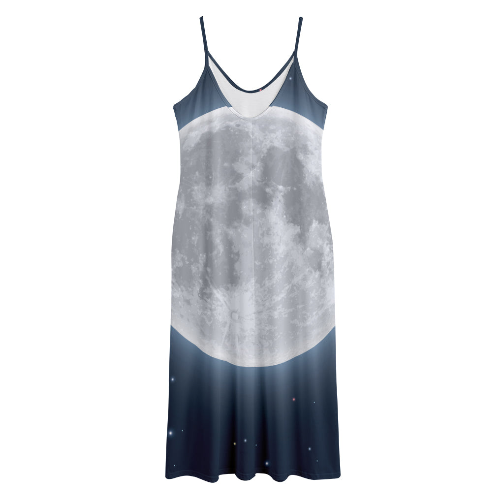 Full Moon Print Jersey Midi Cami Dress
