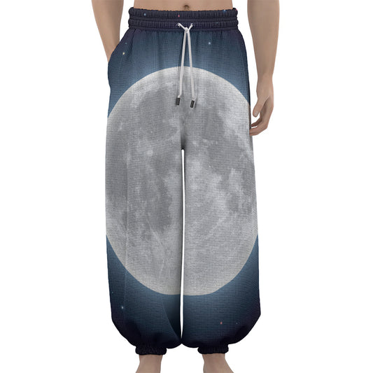 Full Moon Print Lantern Pants
