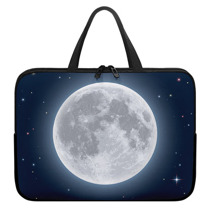 Full Moon Print Laptop Sleeve With Handle