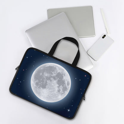 Full Moon Print Laptop Sleeve With Handle