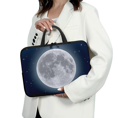 Full Moon Print Laptop Sleeve With Handle
