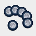 Full Moon Print Leather Coaster Set