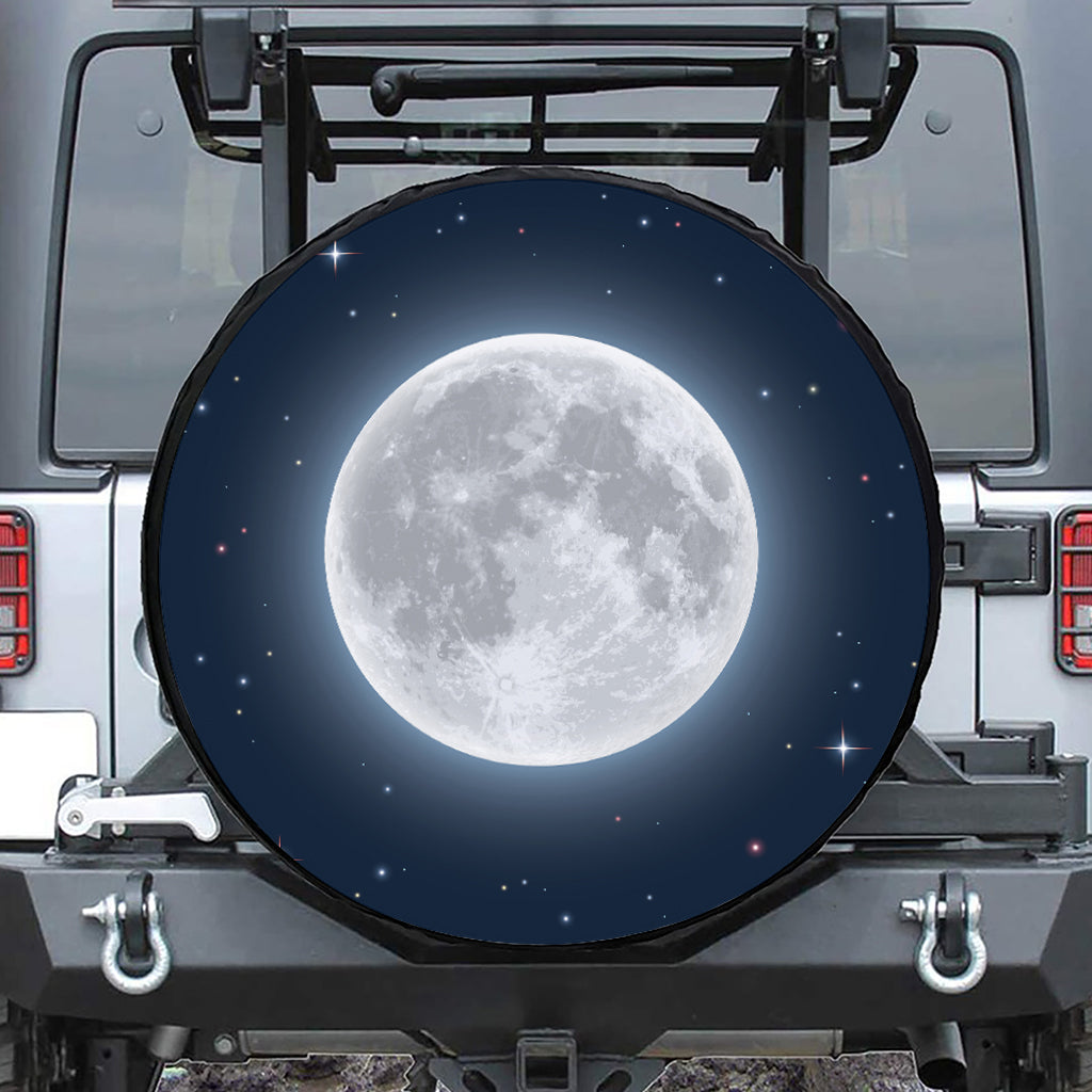 Full Moon Print Leather Spare Tire Cover