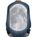 Full Moon Print Long Sleeve Baseball Jersey