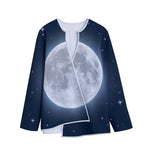 Full Moon Print Long Sleeve Short Coat